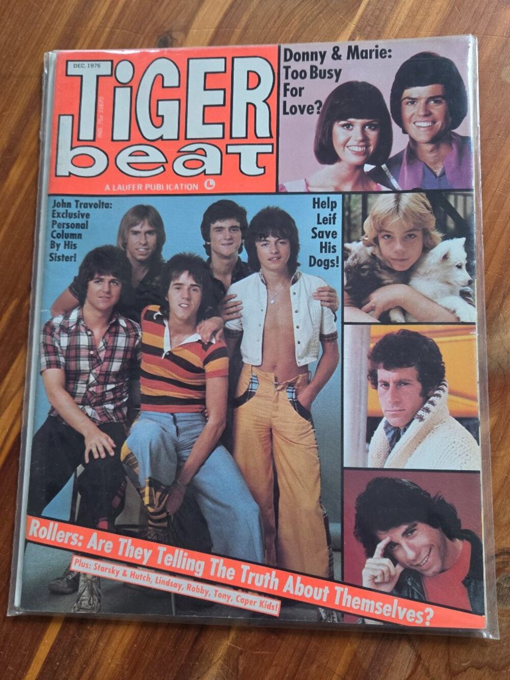 Vintage Tiger Beat Magazine December 1976 Bay City Rollers Donny Marie Leif Garr